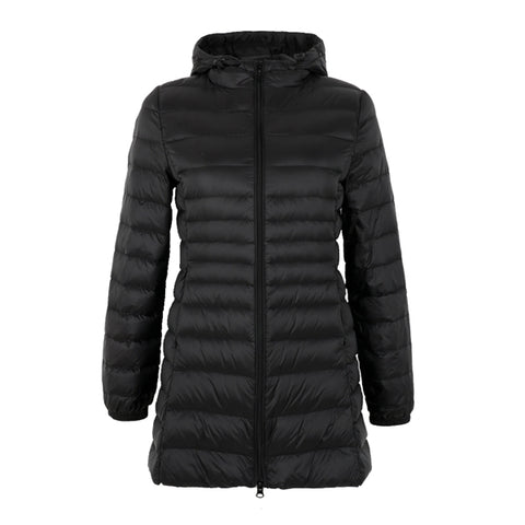 Image of 2019 Spring Matte Ultra Light Down Women Long Jacket Soft Warm Windbreaker Duck Down Coat Gray