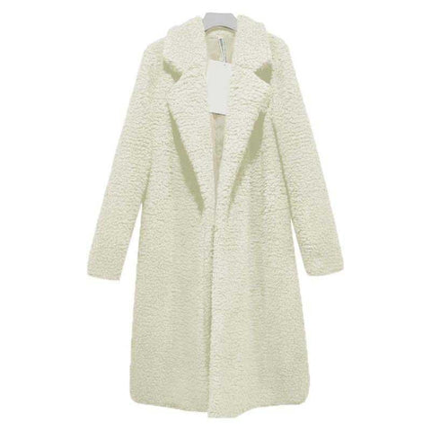 Image of Autumn Winter Faux Fur Coat Women Warm Teddy Bear Coat Ladies Fur Jacket Female Teddy Outwear Plush Overcoat Long Coat