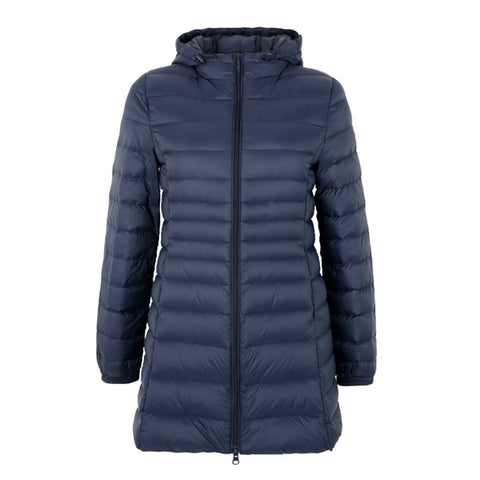 Image of 2019 Spring Matte Ultra Light Down Women Long Jacket Soft Warm Windbreaker Duck Down Coat Gray