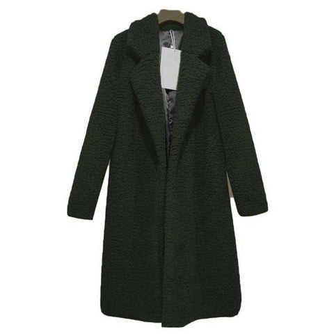 Image of Autumn Winter Faux Fur Coat Women Warm Teddy Bear Coat Ladies Fur Jacket Female Teddy Outwear Plush Overcoat Long Coat
