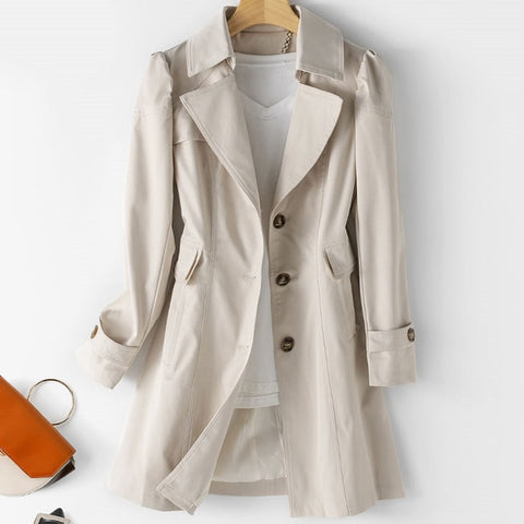 Image of Spring Autumn Trench Coat OL Ladies Trench Coat Woman Trench Coat Long Women Windbreakers Plus Size Trench Coat Femme 5xl Coat