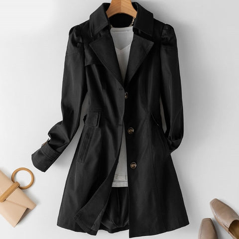 Image of Spring Autumn Trench Coat OL Ladies Trench Coat Woman Trench Coat Long Women Windbreakers Plus Size Trench Coat Femme 5xl Coat